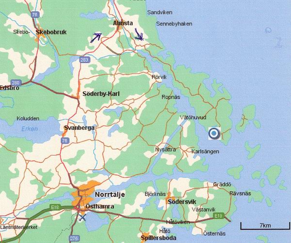 Karta med stockholm-Skeppsmyra